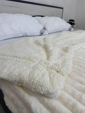 Плед на овчині Євро Шарпей Молочний, фото 1