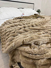 Плед на овчині Євро Шарпей Коричневий, фото 3