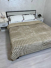 Плед на овчині Євро Шарпей Бежевий, фото 3