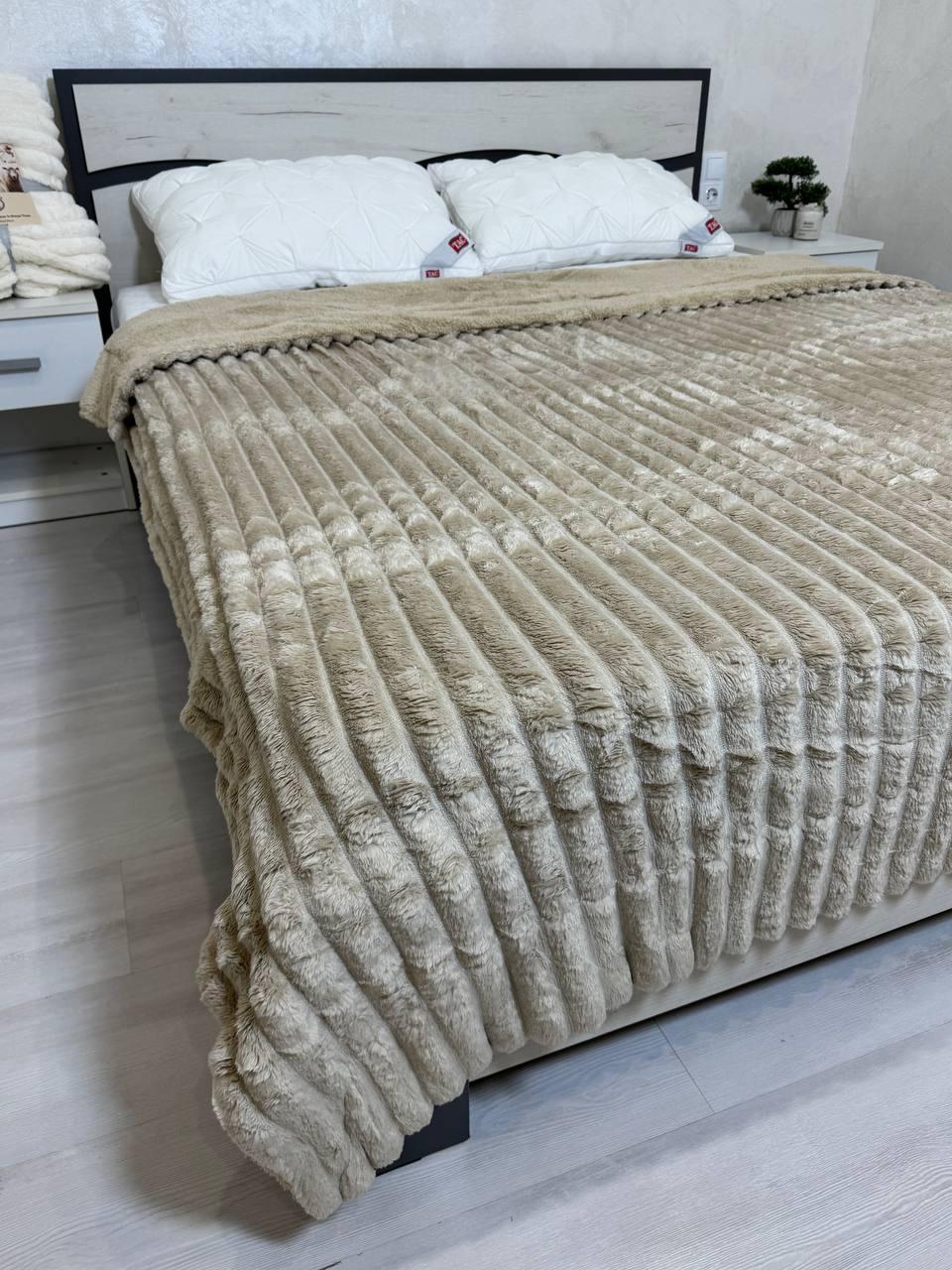 Плед на овчині Євро Шарпей Бежевий