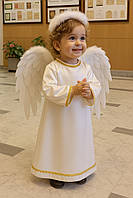 Дитячий карнавальний костюм "Ангел", новорічний костюм на ранок, дитячий костюм ангел криля з німбом