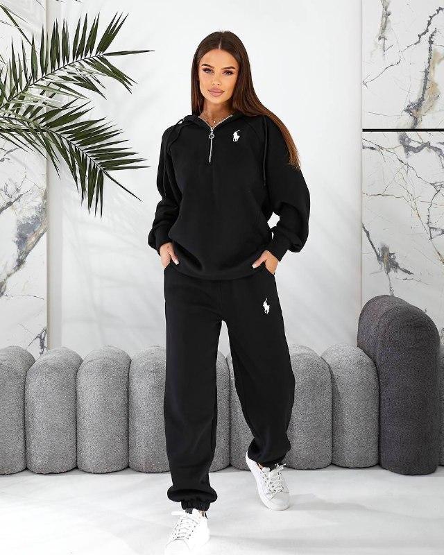 Жіночий спортивний костюм ; Колір: чорний, графіт, міланж ; Розмір: 42-44, 46-48, 50-52;, фото 1