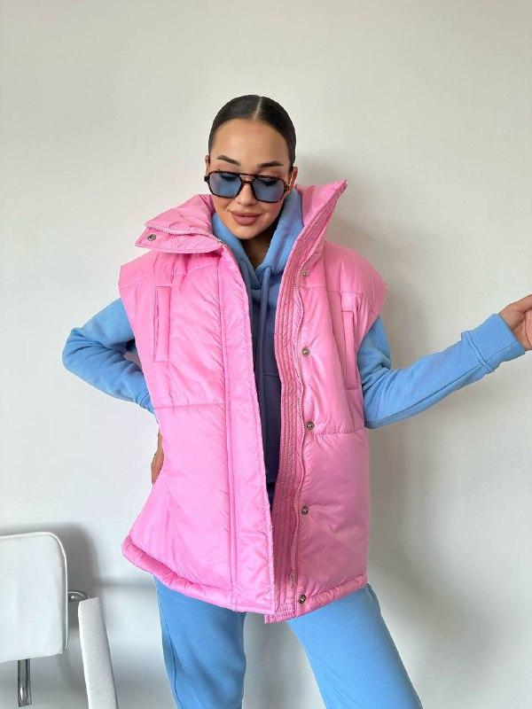 Жіноча жилетка ; Кольори: барбі, молоко, графіт, беж, чорна ; Розмір: 42-46; 48-50 ;, фото 1