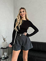 Жіночі базові теплі кашемірові шорти, фото 3