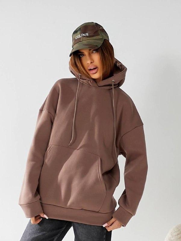 Жіноче худі; Кольори: чорний, графіт, мокко ; Розміри: 42-46 (версайз) ;, фото 1