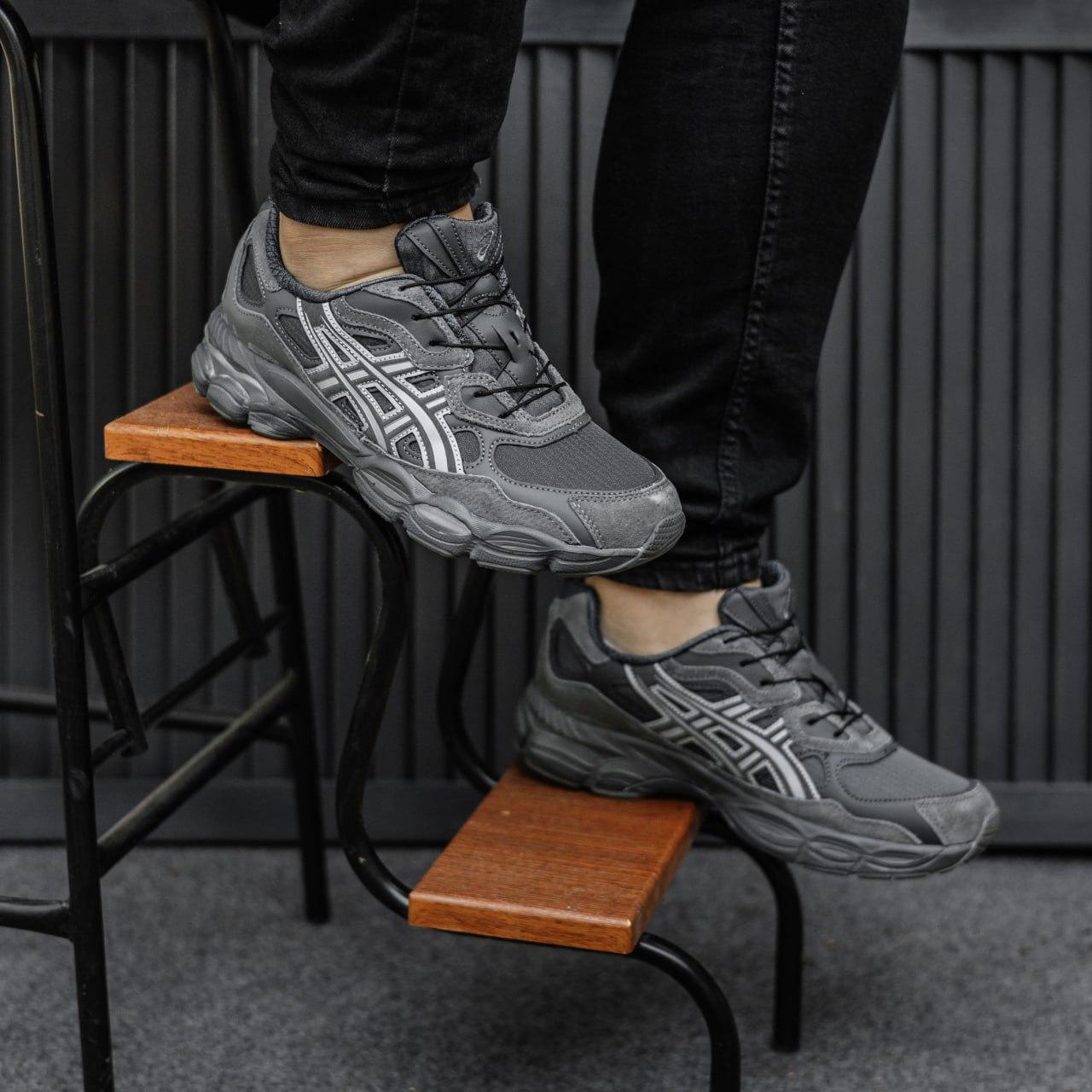 Кросівки чоловічі сірі зимові Asics GEL-NYC Grey Termo (22774), фото 1