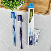 Зубна щітка VITIS MEDIUM CAMPAIGN середня (картонна упаковка) + паста 15 мл
