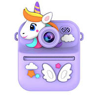 Дитяча міні-камера S1 з миттєвим друком Фіолетовий Єдиноріг