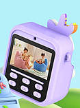 Дитяча міні-камера S1 з миттєвим друком Фіолетовий Єдиноріг, фото 5