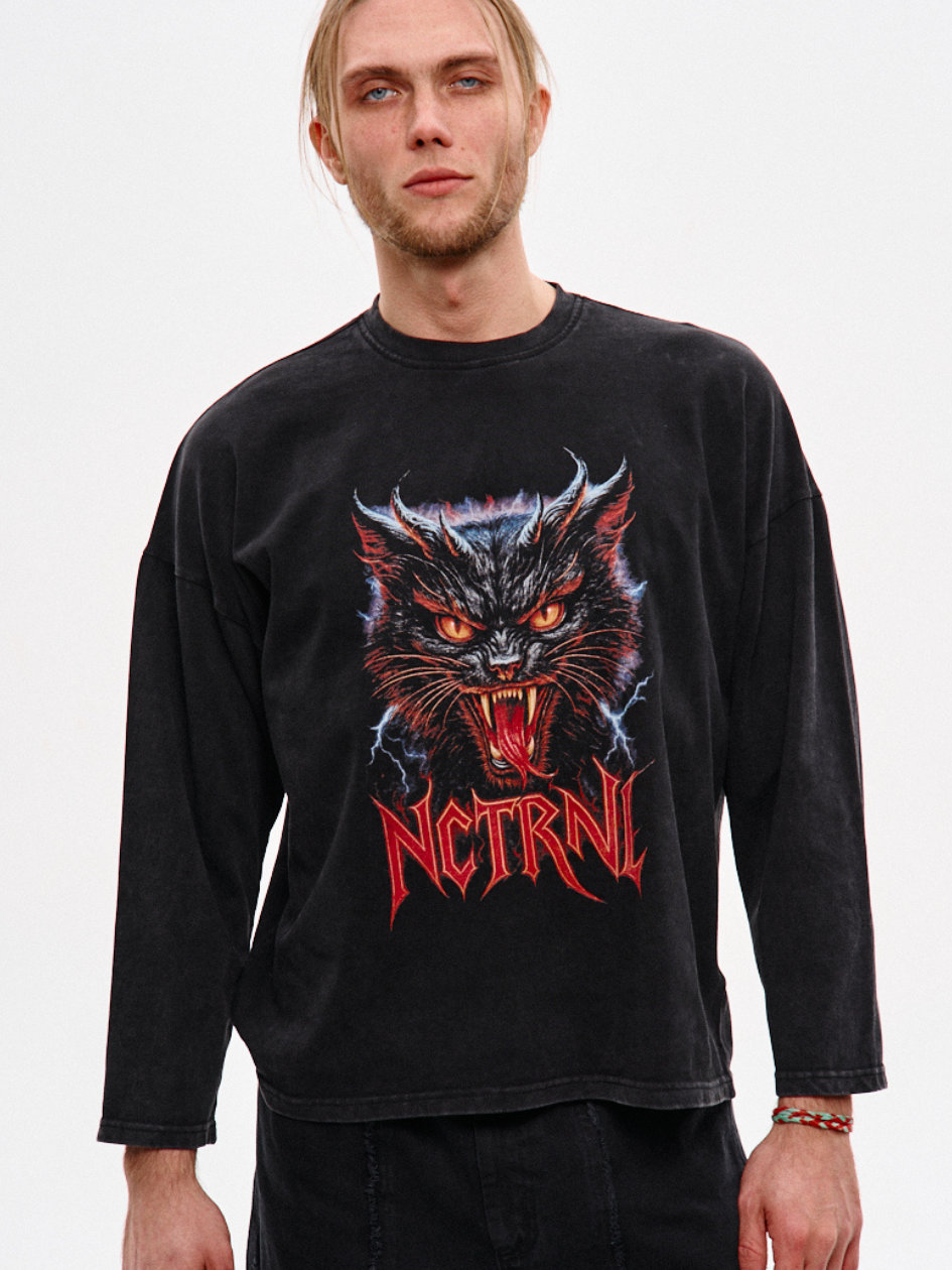 Чоловічий лонгслів NCTRNL "Angry Cat", фото 1