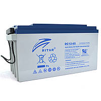 Акумулятор AGM Ritar DC12-65 12V на 65Ah Gray Case для джерела безперебійного живлення