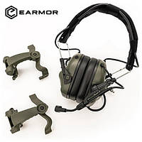 Навушники Активні Earmor M32X-Plus Олива (2 типи кріплень)