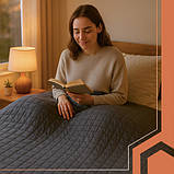 Ковдра обважнена гравітаційна 200х220 см 10 кг темно-сіра Ruhhy 24427 Польща, фото 3