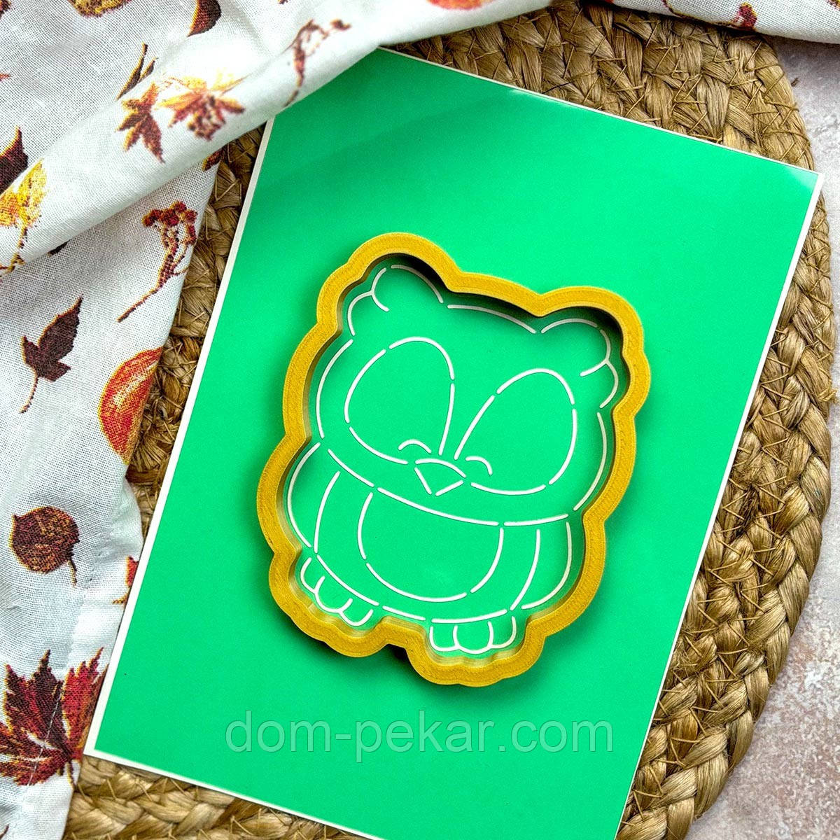 Сова вирубка з трафаретом 10*8,5 см (TR-2)