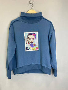 Жіночий світшот-гольф з принтом “Обличчя” KAPTSOVA MKKS31029