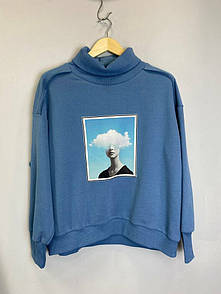 Жіночий світшот-гольф з принтом “Хмарка” KAPTSOVA MKKS31027