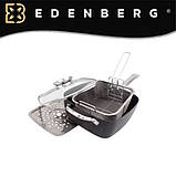 Сковорода фритюрниця з кришкою з антипригарним покриттям 3в1, фото 4