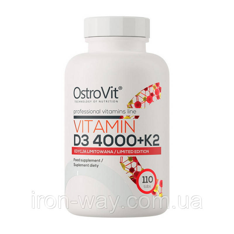 OstroVit Vitamin D3 4000 + K2 (110 tabs), фото 1