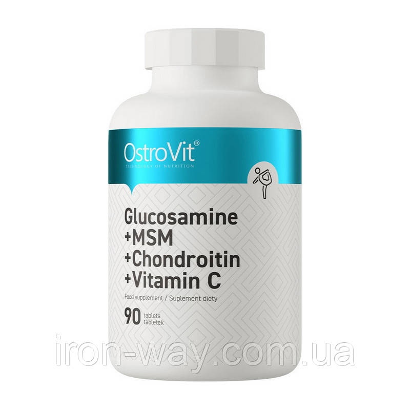 OstroVit Glucosamine + MSM + Chondroitin + Vitamin C (90 tabs), фото 1