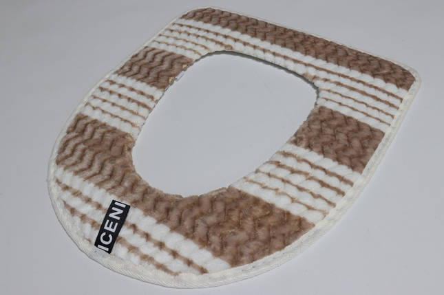 Накладка на ободок унітазу м'яка на липучках арт. 0183 коричнева, фото 1