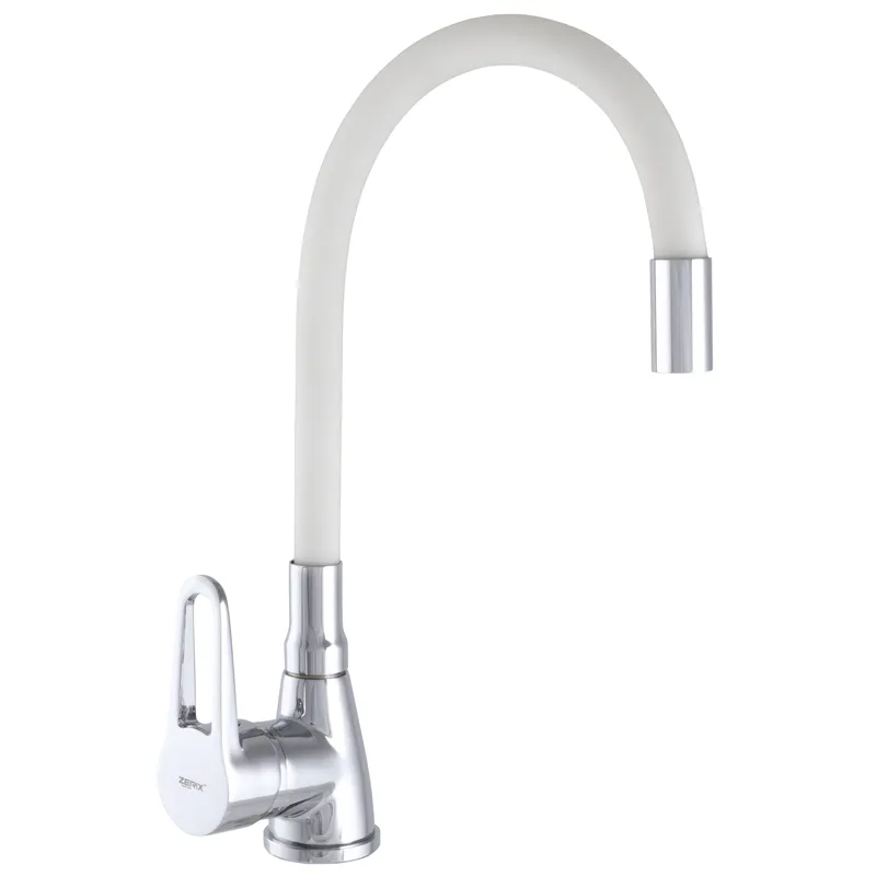 Змішувач для кухні Zerix SOP7 045 з білим гнучким виливом (ZX2668), фото 1