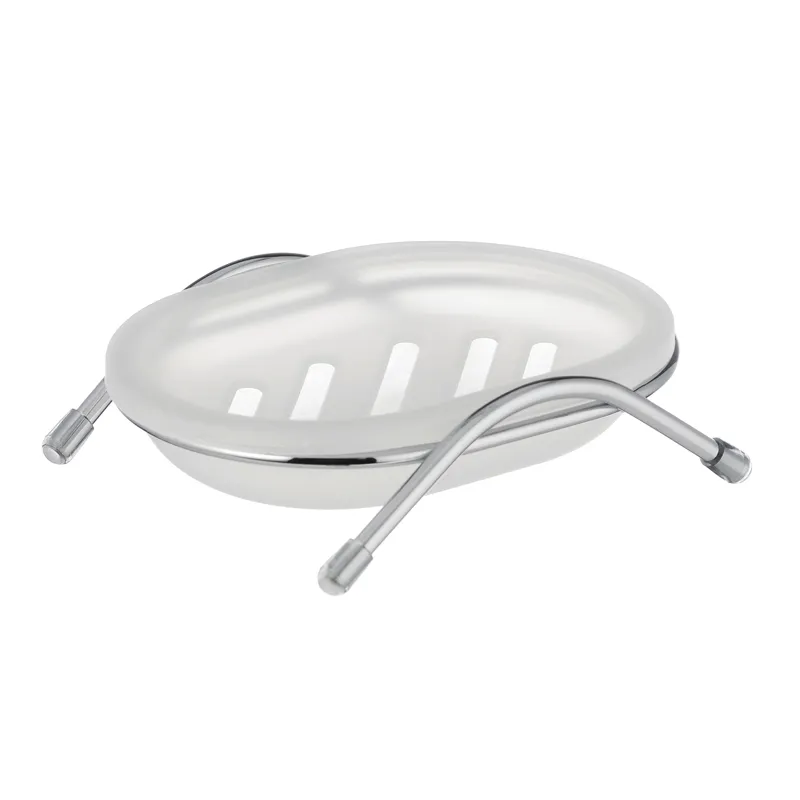 Мильниця настільна з подвійним дном Zerix LR332-2 (пластик білий) (ZX2701), фото 1