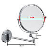 Дзеркало збільшувальне настінне Zerix LR6108 (20 см) (ZX2712), фото 2