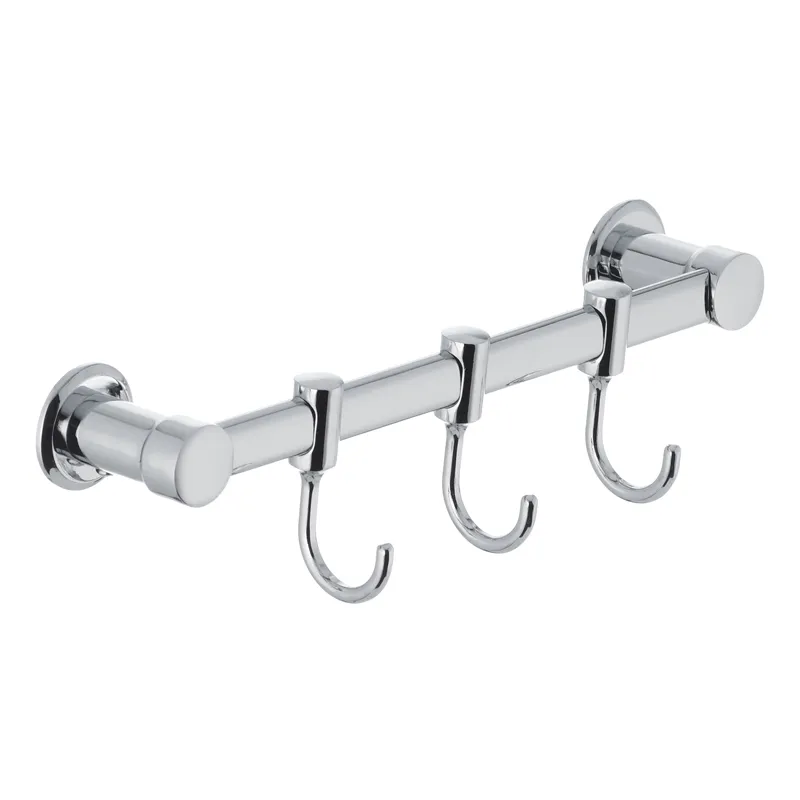 Вішалка для рушників у ванну з 3 рухомими гачками Zerix LR205-3 (LL1417), фото 1