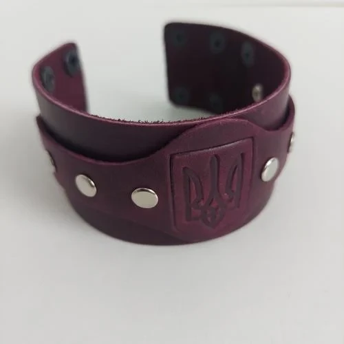 Браслет «Тризуб» (широкий, колір - марсала) (25502), фото 1