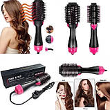 Фен Щітка гребінець 3в1 One step Hair Dryer 1000 Вт 3 режими випрямляч для укладання волосся стайлер з, фото 8