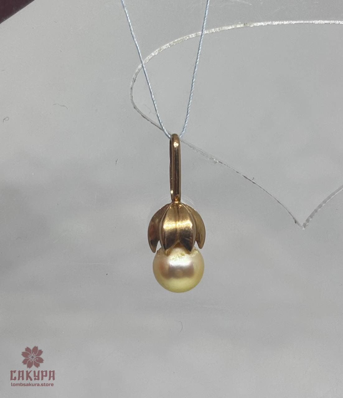 Золотий Кулон зі вставкою перлина, фото 1