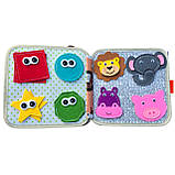 М'яка книжка-бізіборд Жирафа фетр форми кольори тварини пальчикові ігри на липучках 21*7*21см (C 64654), фото 4