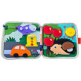 М'яка книжка-бізіборд Жирафа фетр форми кольори тварини пальчикові ігри на липучках 21*7*21см (C 64654), фото 6