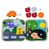 М'яка книжка-бізіборд Жирафа фетр форми кольори тварини пальчикові ігри на липучках 21*7*21см (C 64654), фото 7