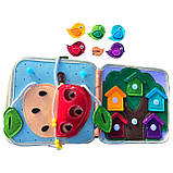 М'яка книжка-бізіборд Жирафа фетр форми кольори тварини пальчикові ігри на липучках 21*7*21см (C 64654), фото 9