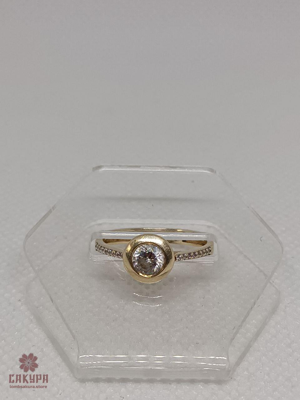 Золота Каблучка зі вставкою цирконій, фото 1