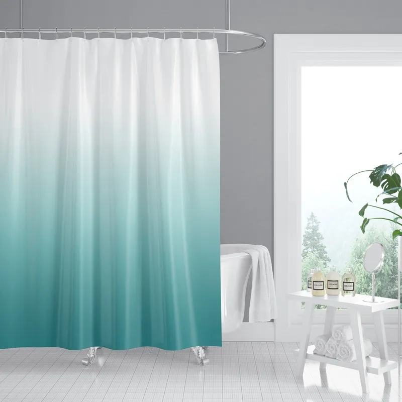 Штора для ванної з поліестеру Zerix SCT-009-180x180 (Візерунок біло-зелений) (ZX4984), фото 1