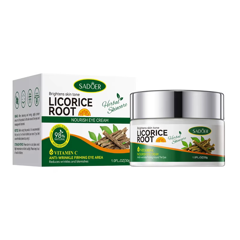 Крем для шкіри навколо очей SADOER Licorice Root + Vitamin C освітлювальний, поживний, омолоджуючий 30 г