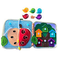 М'яка книжка-бізіборд Жирафа фетр форми кольори тварини пальчикові ігри на липучках 21*7*21см (C 64654), фото 9