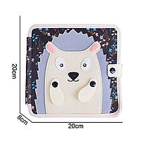 М'яка книжка-бізіборд фетр пальчикові ігри сортер липучки 20*8*20см (25004), фото 2