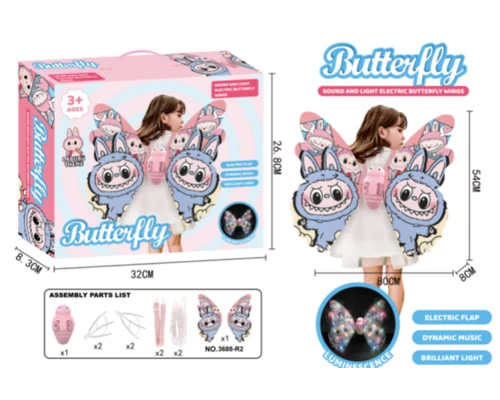 Світні крила Butterfly Labubu з музикою й рухом Лучшая цена, фото 1