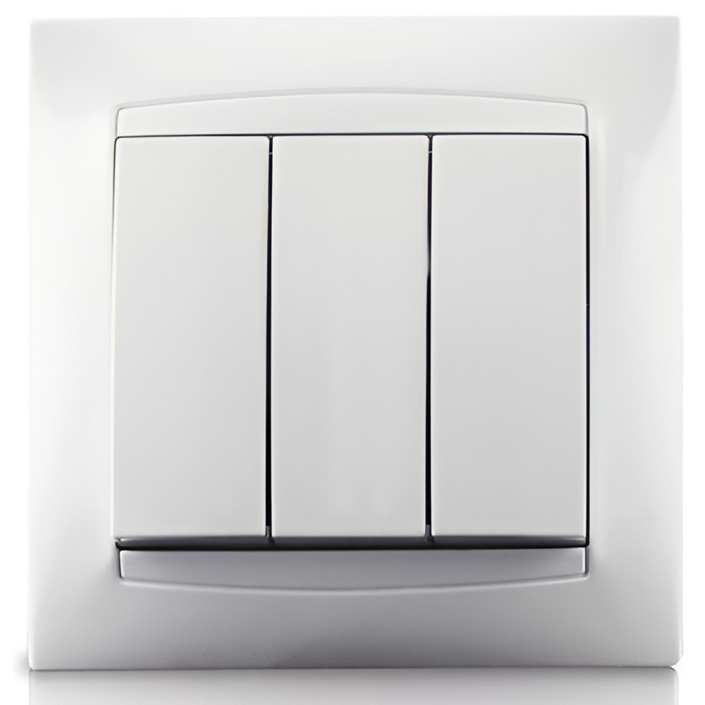 Вимикач  3-й LEMANSO Сакура білий                 LMR1008