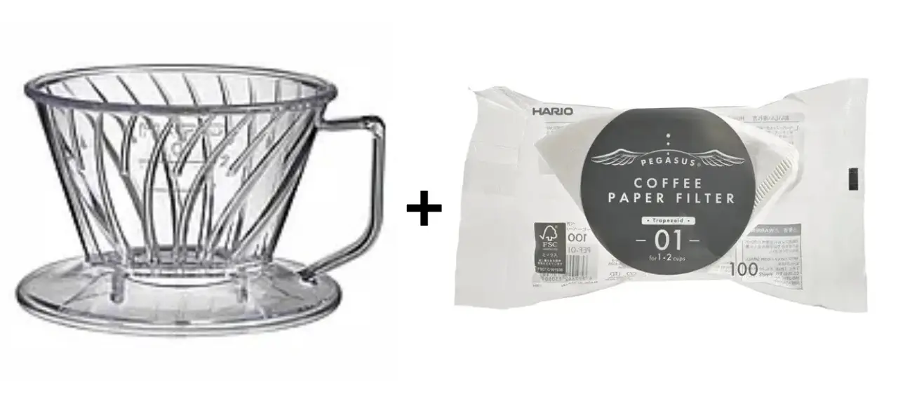 Набір HARIO PEGASUS 01 пуровер, фільтра 100 шт, фото 1