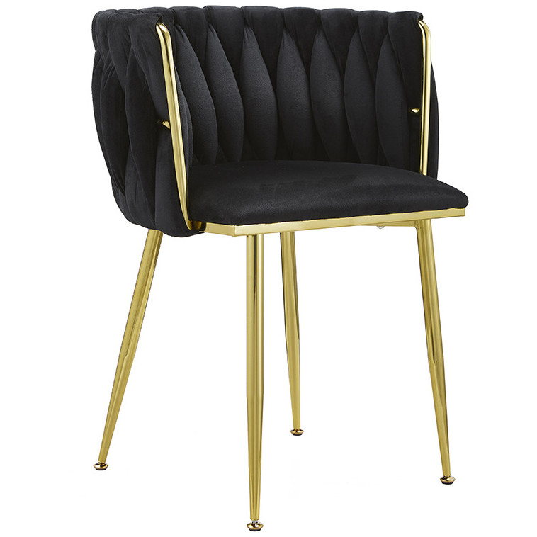 Стілець для їдальні з м'якою оббивкою та металевими ніжками DSF-1590 Black