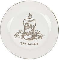 Тарілка Lefard 858-0039 Новорічна кераміка 21 см Білий