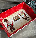 Форма для запікання Lefard 940-259 Санта кераміка 30*18*6 см Червоний, фото 5