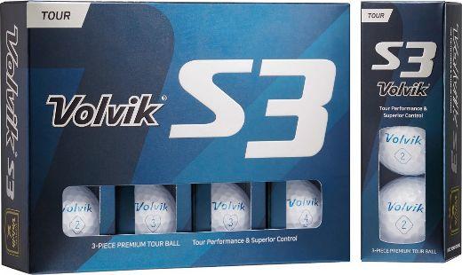 М'ячі для гольфу Volvik Tour S3 12 шт, білі, фото 1