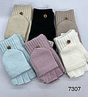 Жіночі кольорові рукавички-мітенки (гуртом)