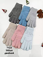 Кольорові рукавички ангора/вовна (гуртом)