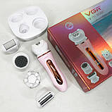 Епілятор для видалення волосся ниткою VGR, Пилка для ступень, Депілятор жіночий 3в1 PQ-56, фото 3